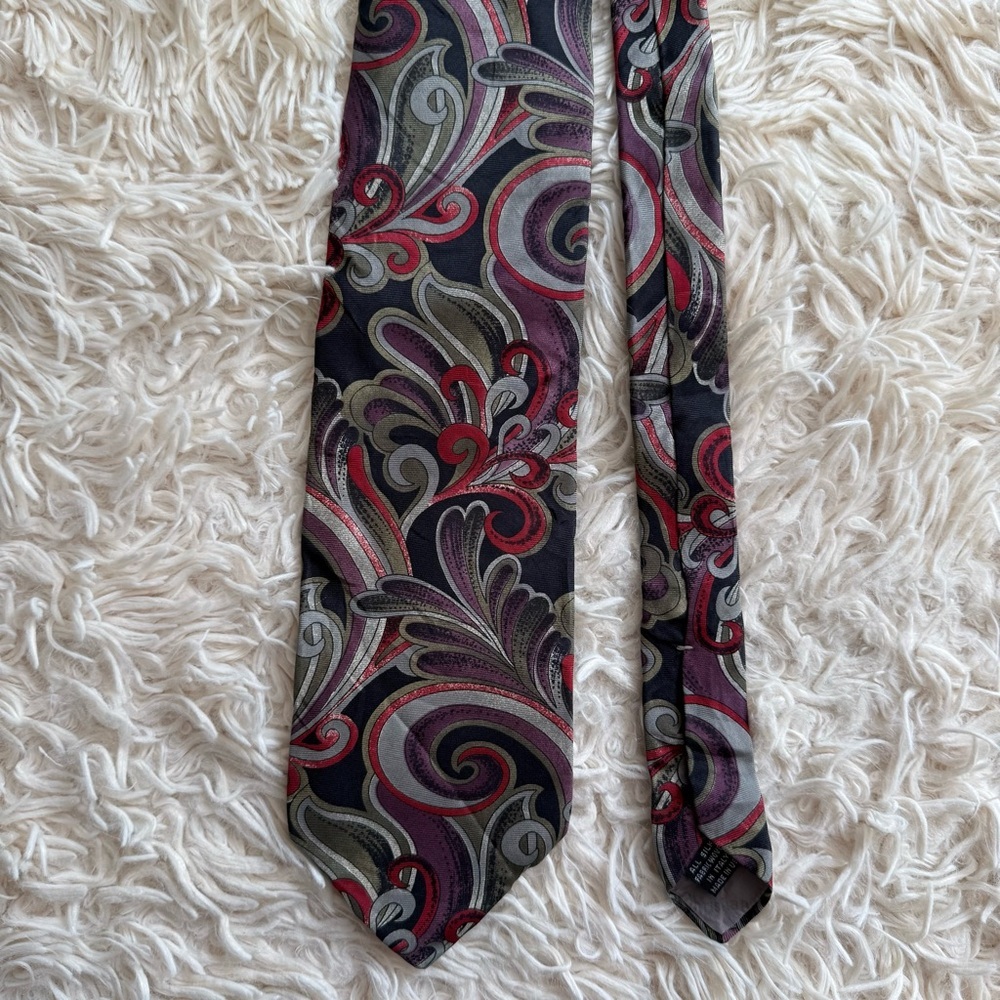 Christian Dior Monsieur Silk Tie Paisley Made in Italy Luxury Designer